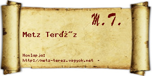 Metz Teréz névjegykártya